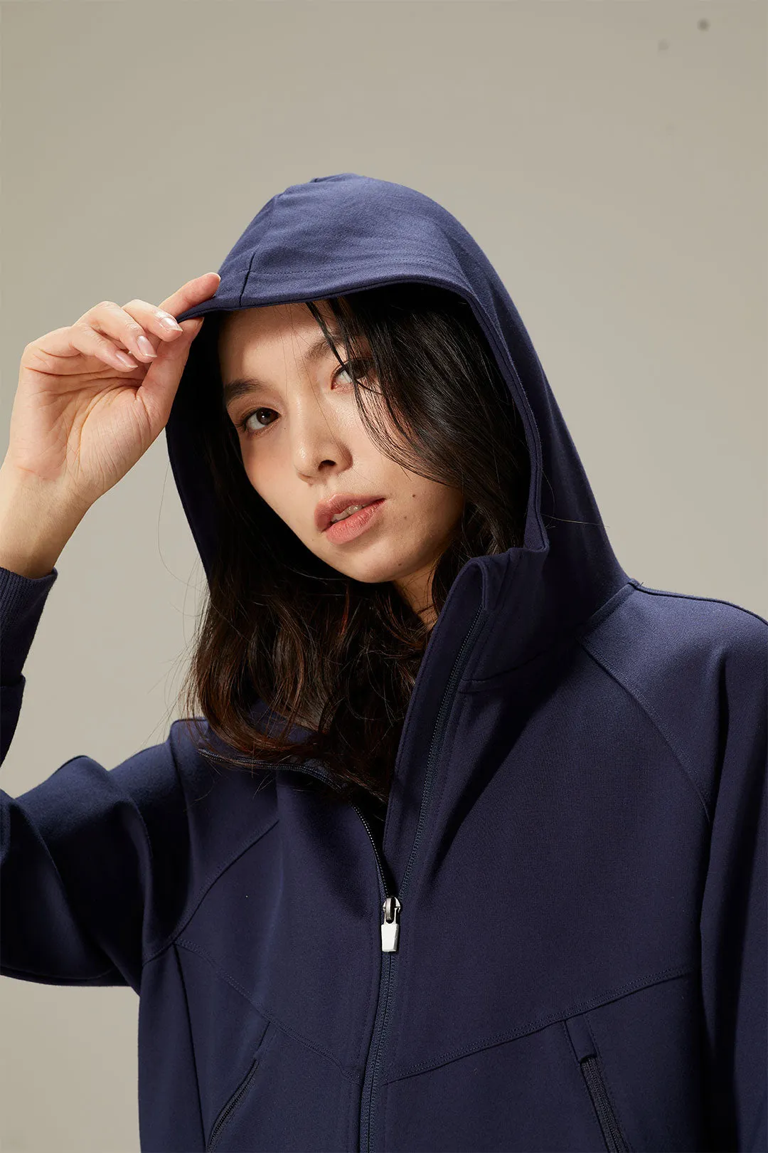 Windproof Lightweight Hoodie Jacket with Zip Pockets