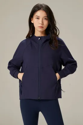 Windproof Lightweight Hoodie Jacket with Zip Pockets