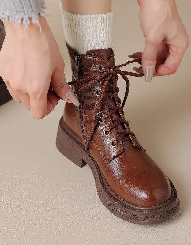 Winter Autumn Anti-slip Sturdy Lace-up Martin Boots