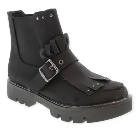 Women's Black Studded Combat Boots